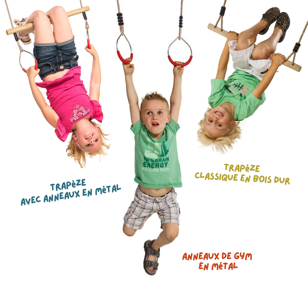 trapèzes et anneaux de gym blue rabbit aire de jeu